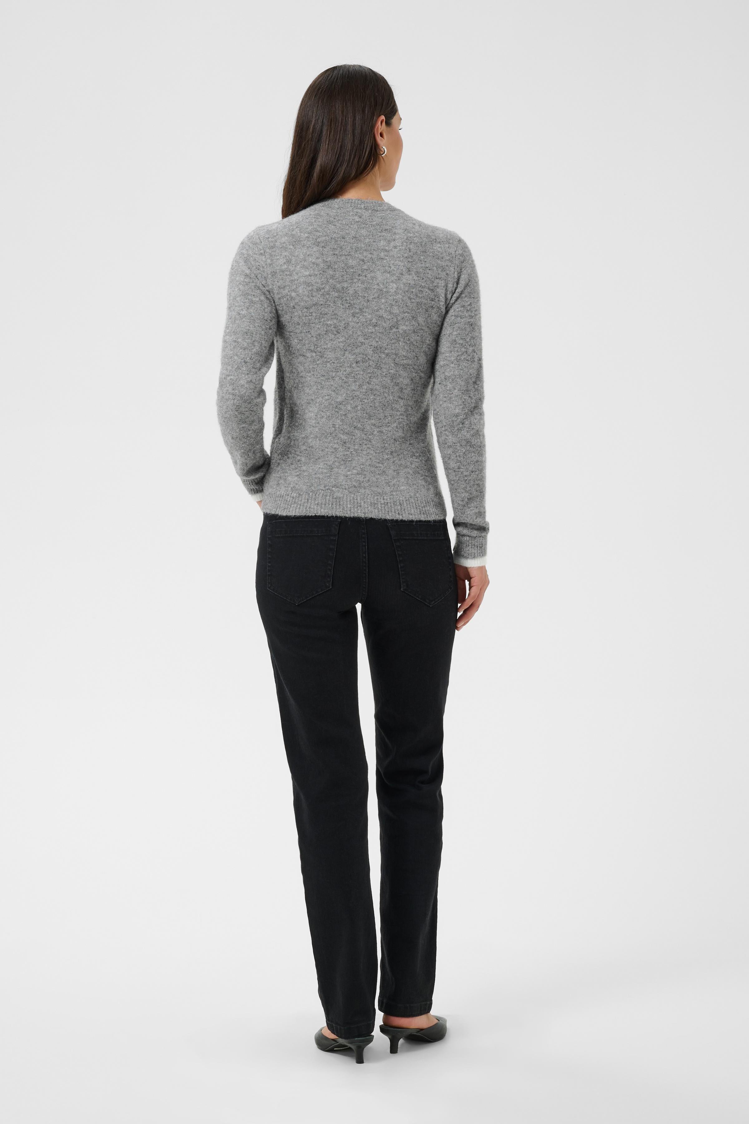 Cardigan à col en V gris