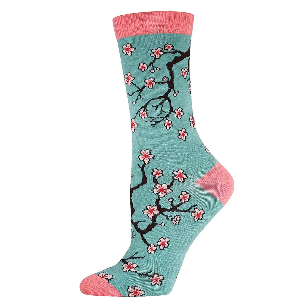Chaussette en bambou fleurs de cerisier