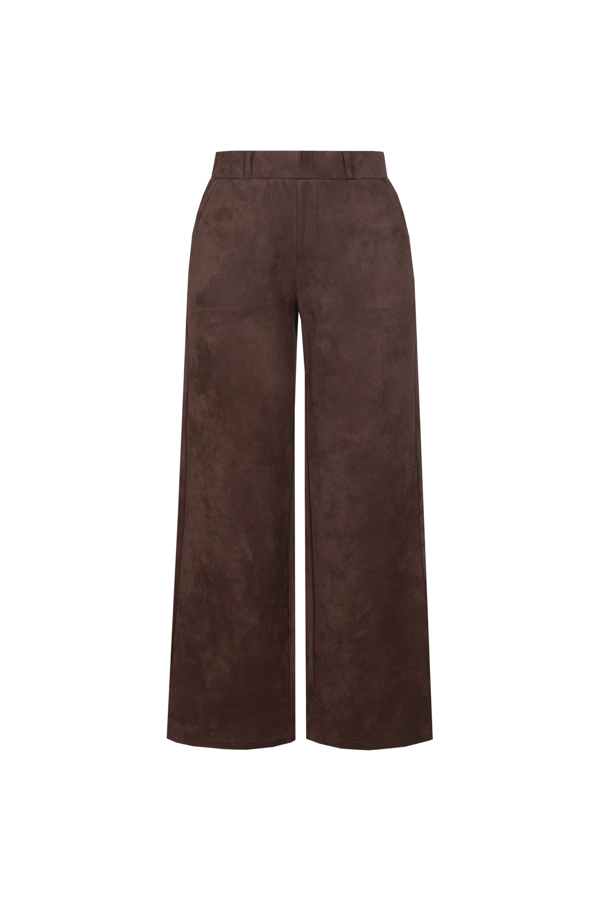 Pantalon large en suédine à taille haute