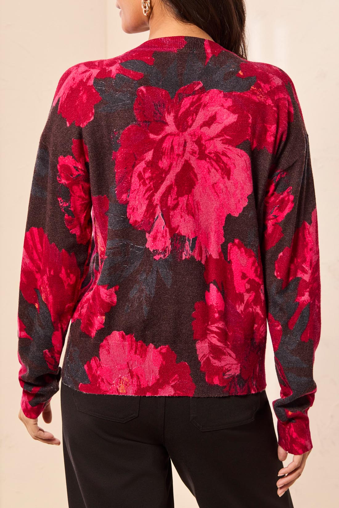 Cardigan floral jazzy à col en V