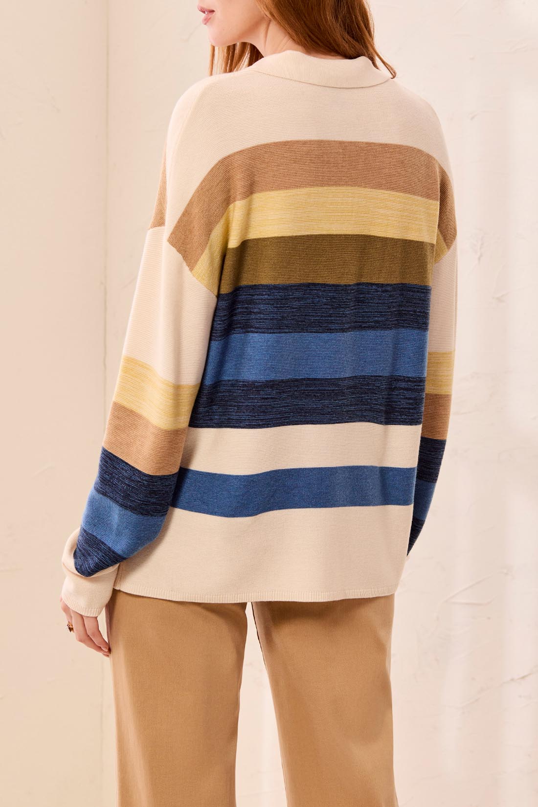 Pull rayé à col polo