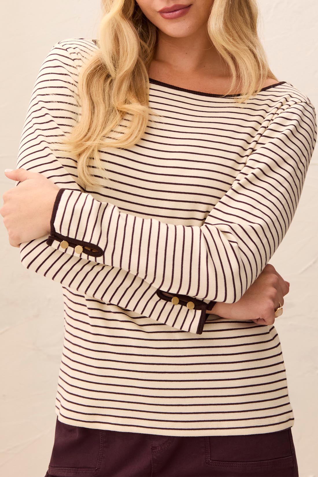Pull rayé col bateau