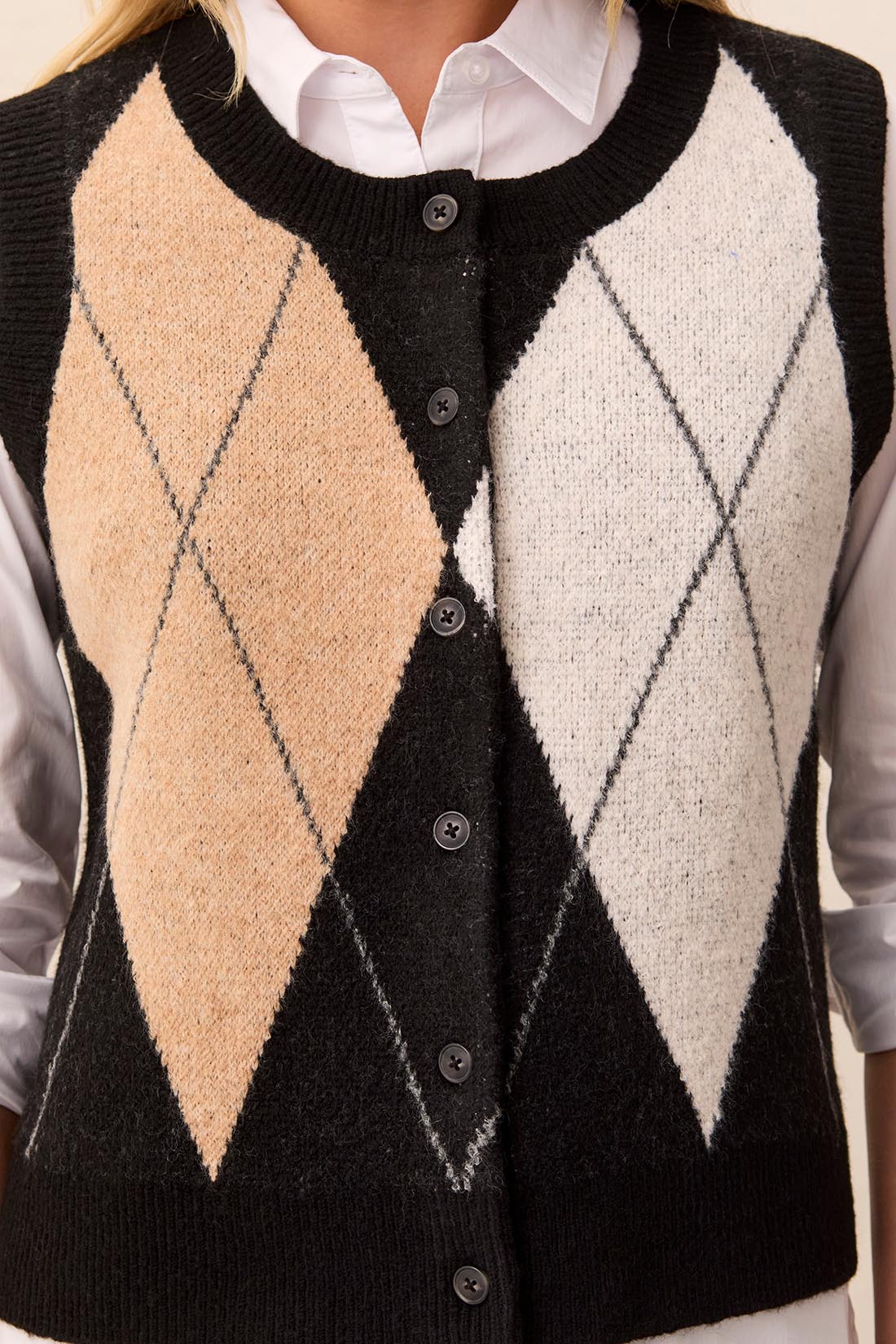 Gilet noir à losanges