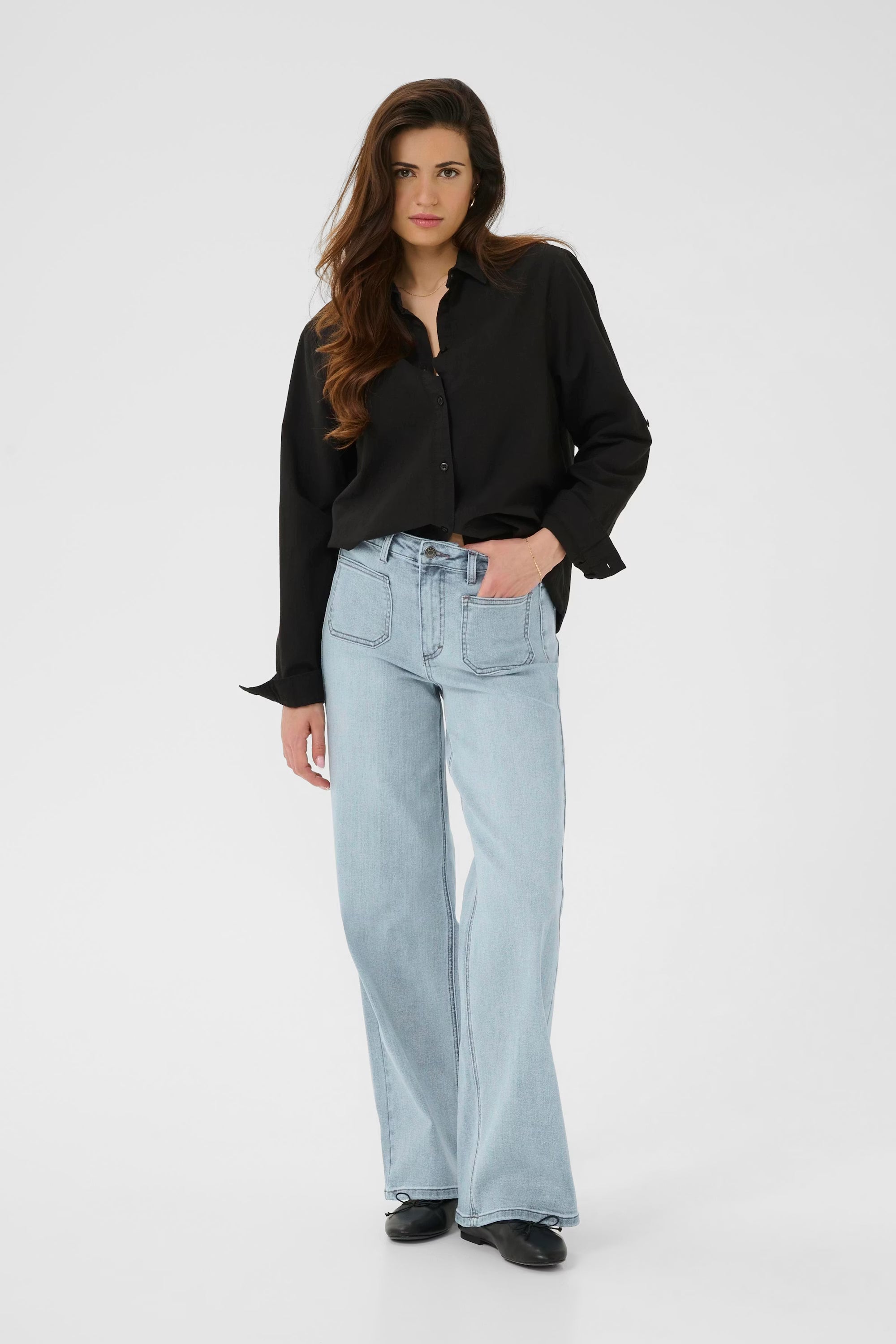 Brook, Jean jambe large, taille haute
