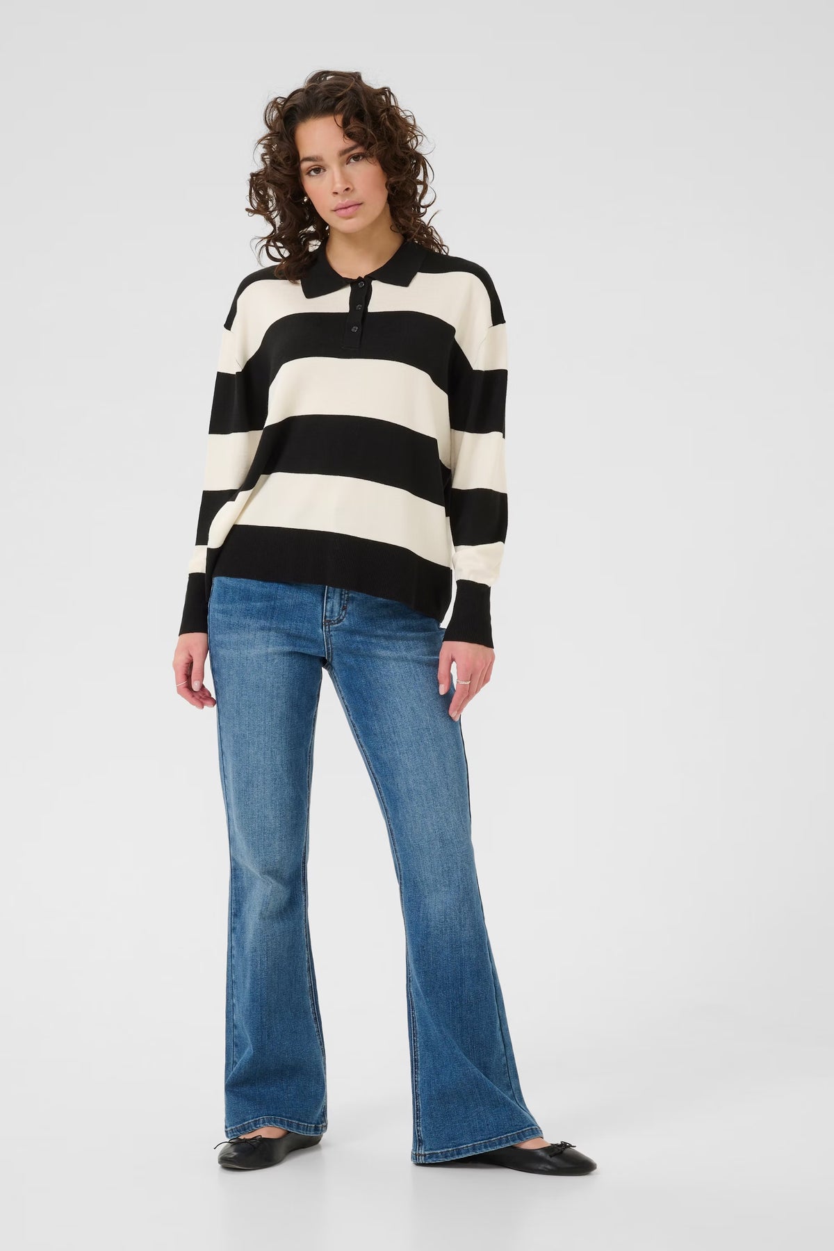 KA Lizza Pull avec col Polo boutonné