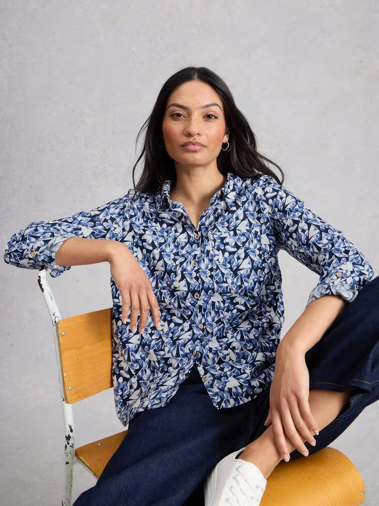 Chemisier Sophie en coton biologique marine