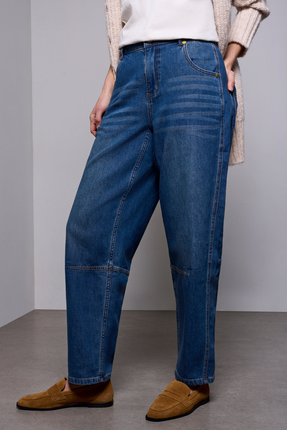 Jean ballon bleu denim