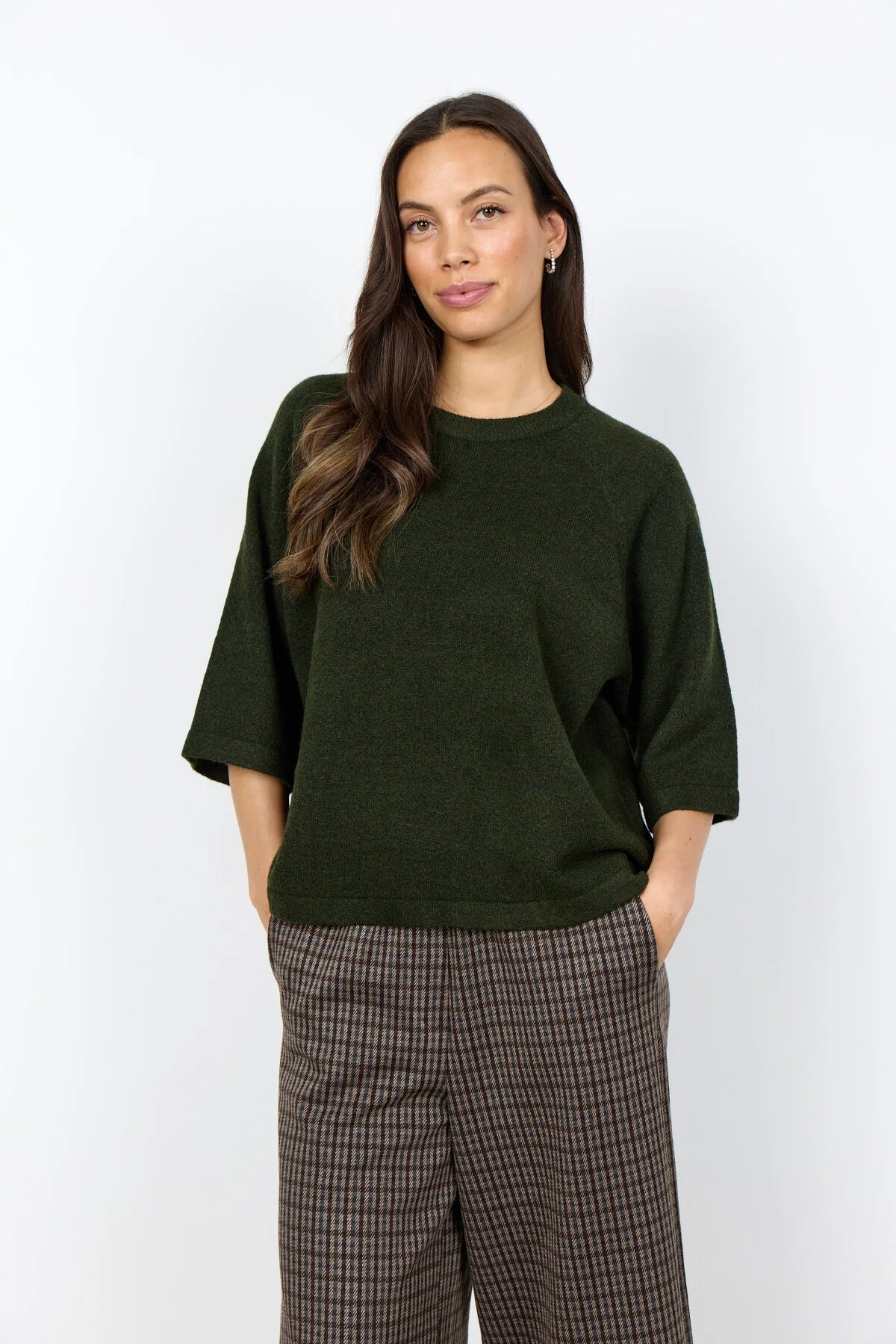 Pull ample vert olive