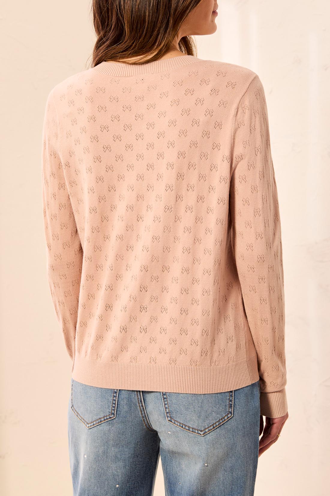 Cardigan beige rosé