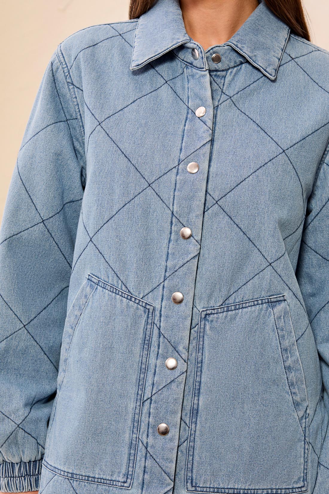 Veste en denim matelassé