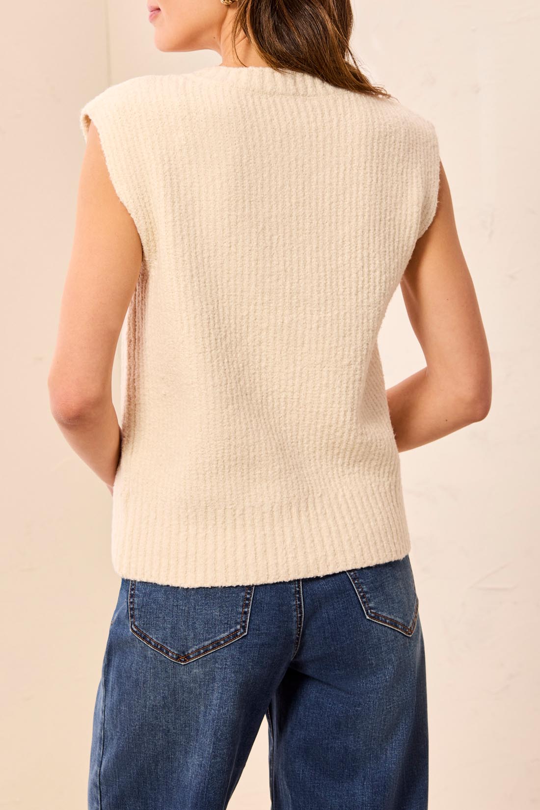 Camisole crème en tricot