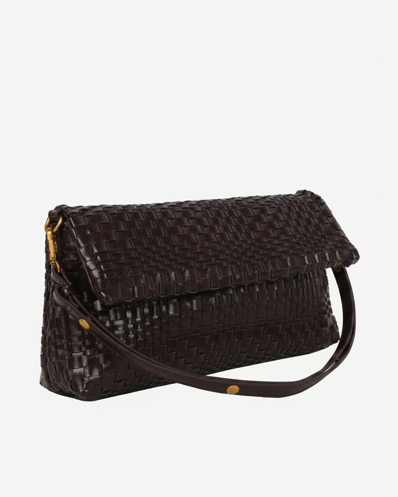 Sac Arlene Braided tressé HVISK, brun terreux