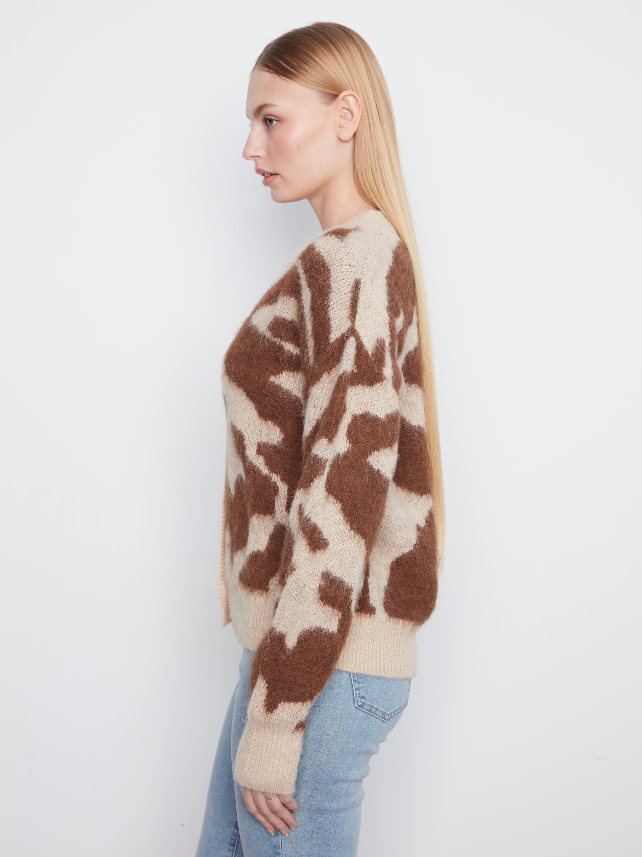 Cardigan à imprimé vache
