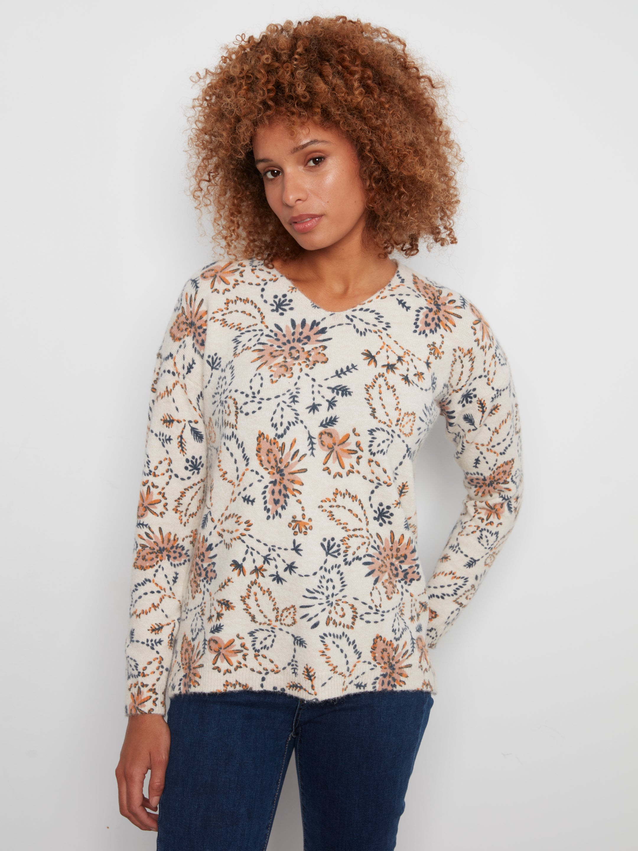 Haut à imprimé floral paisley