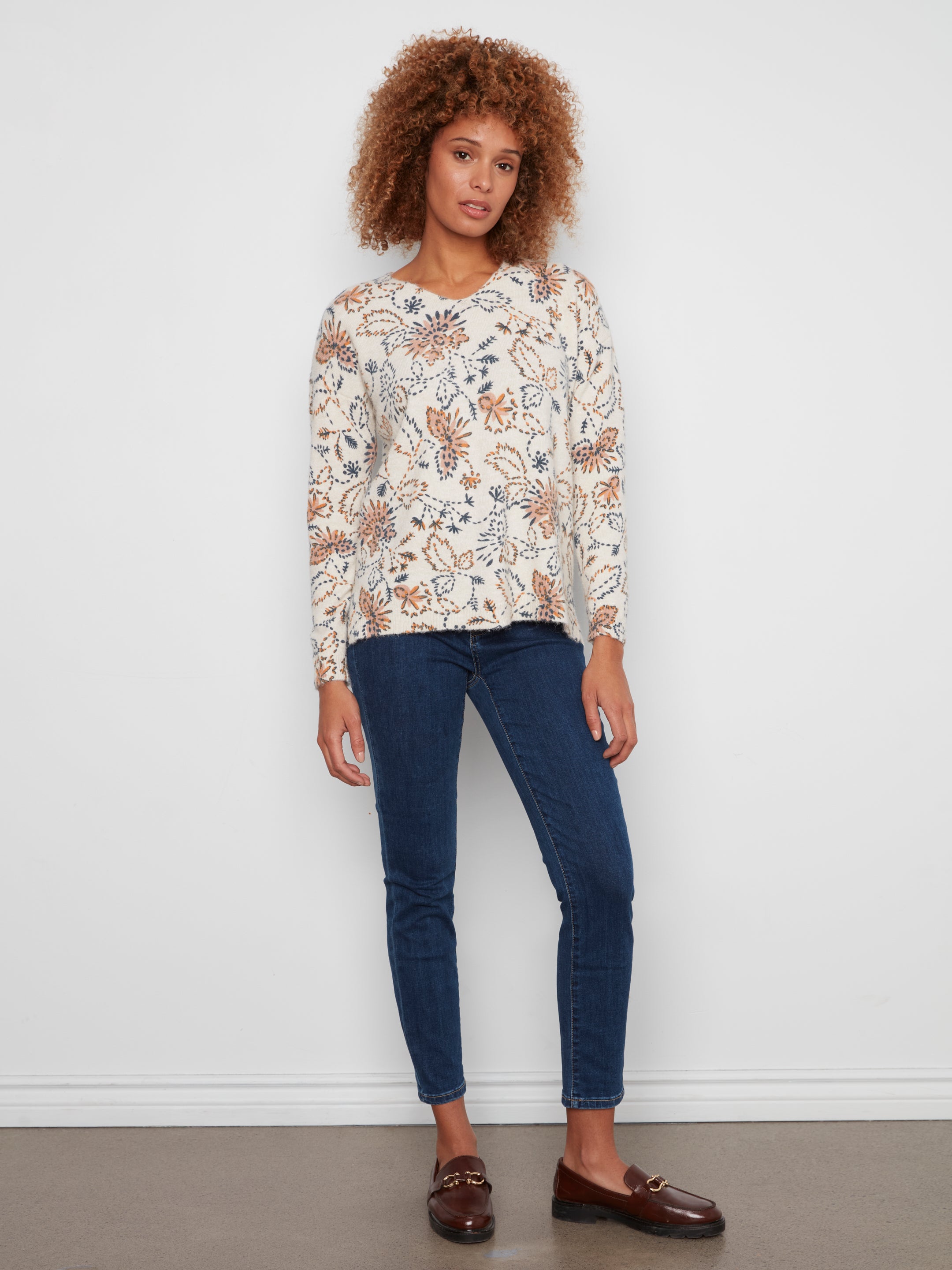 Haut à imprimé floral paisley