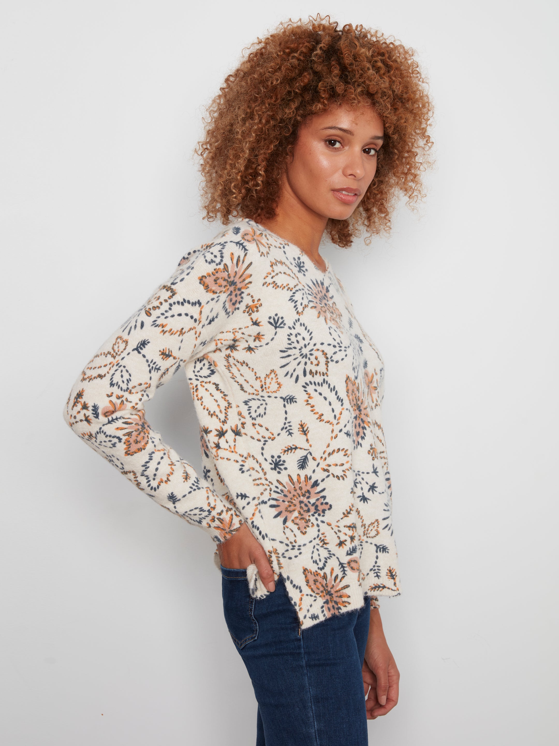Haut à imprimé floral paisley