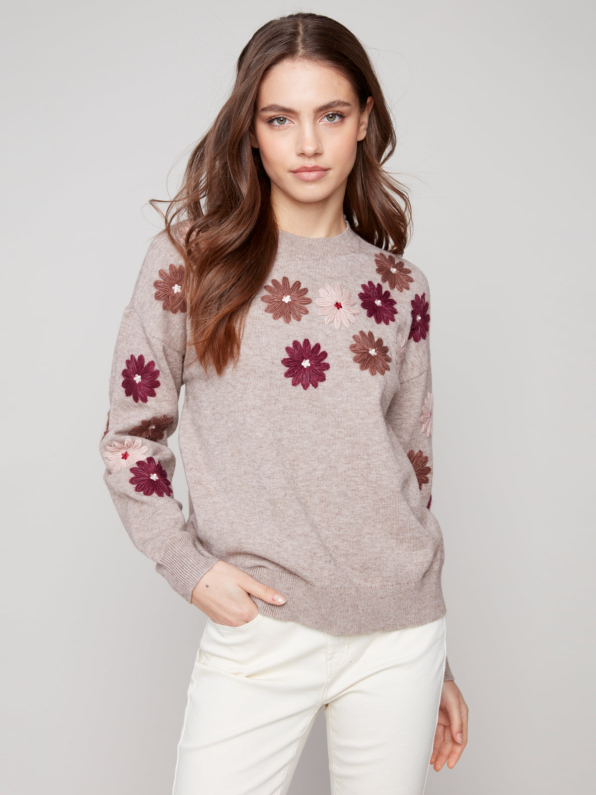 CB Tricot avec fleurs