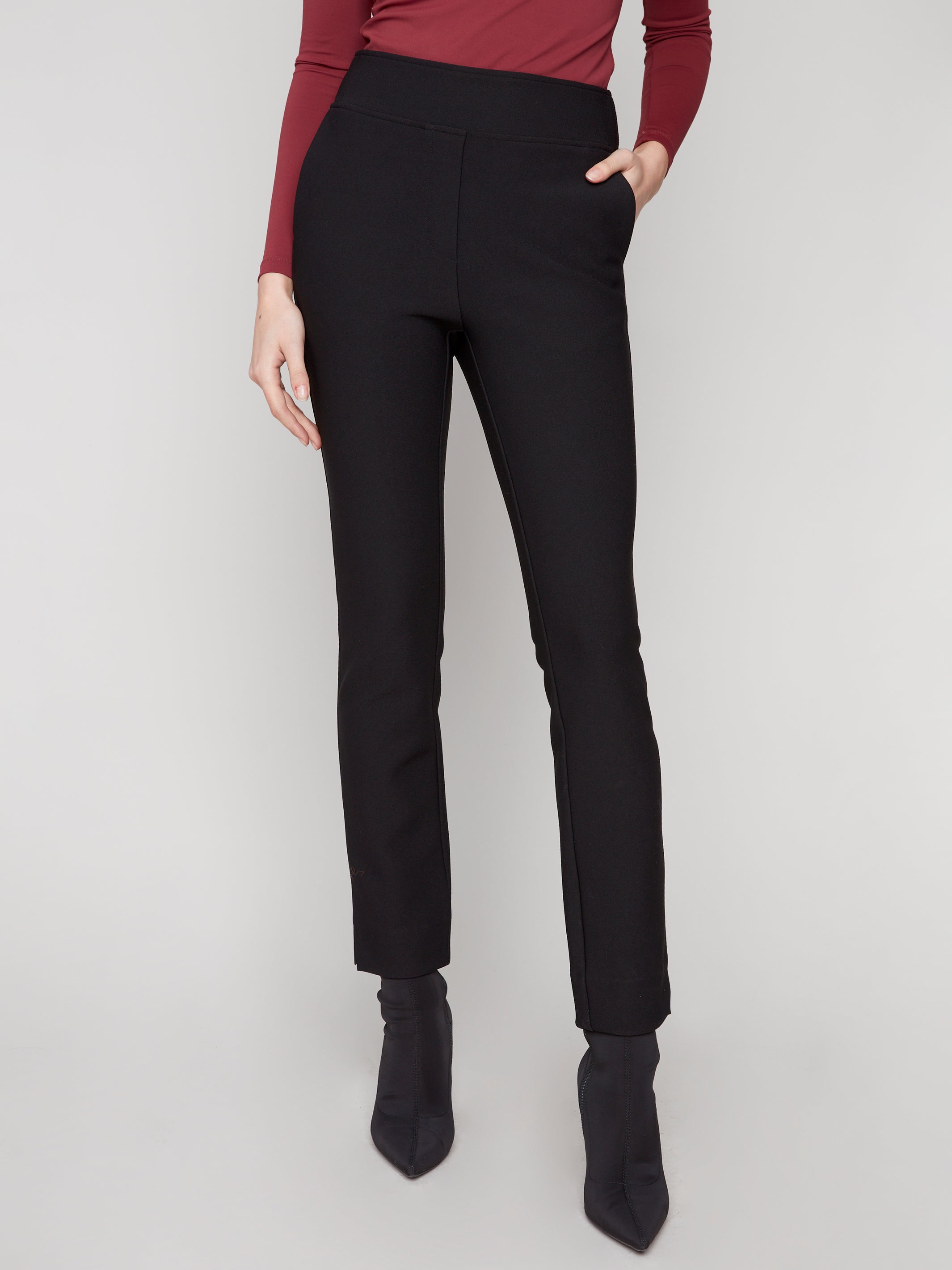 Pantalon à jambe étroite C5578R-049C | Noir