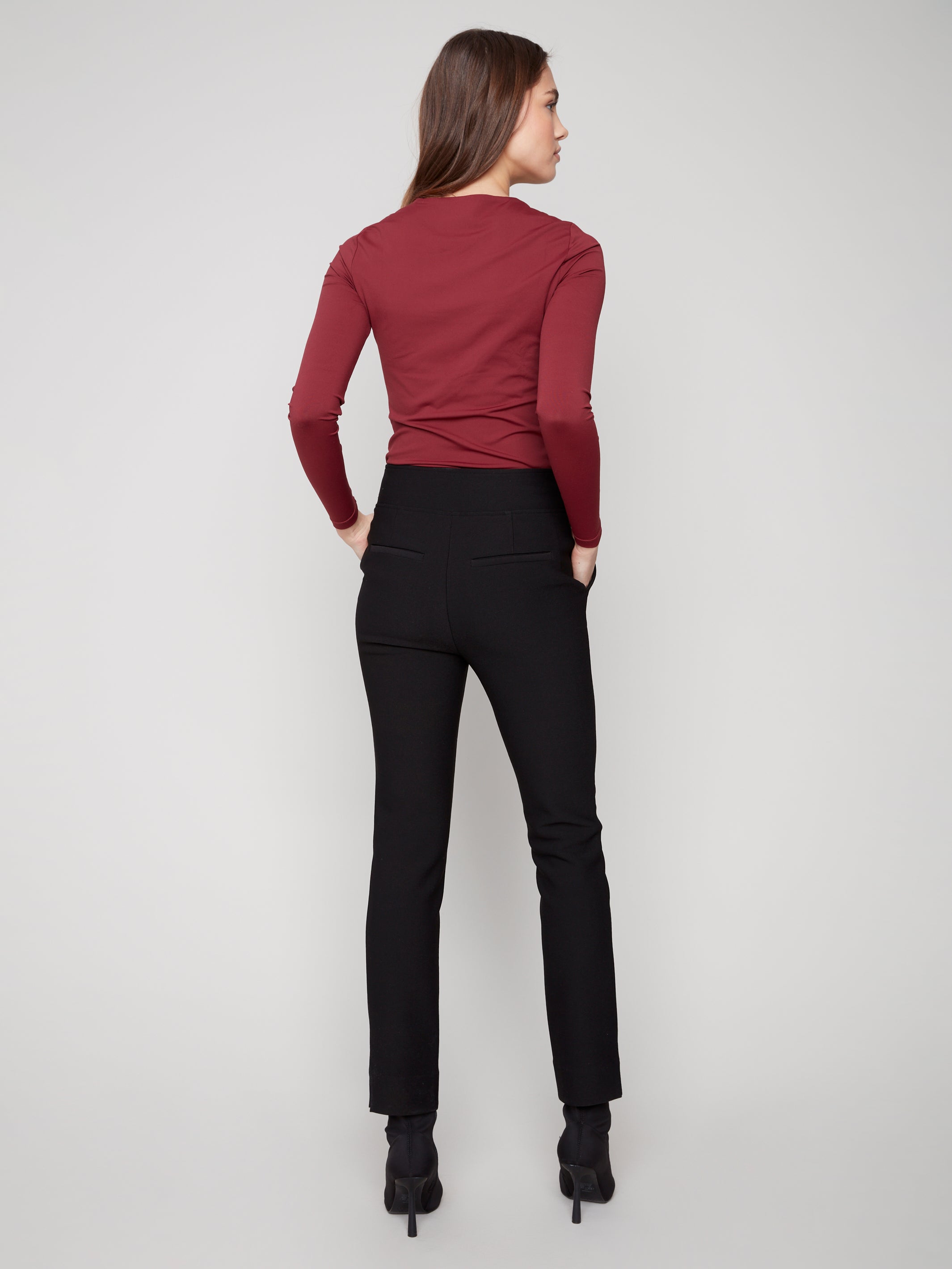 Pantalon à jambe étroite C5578R-049C | Noir