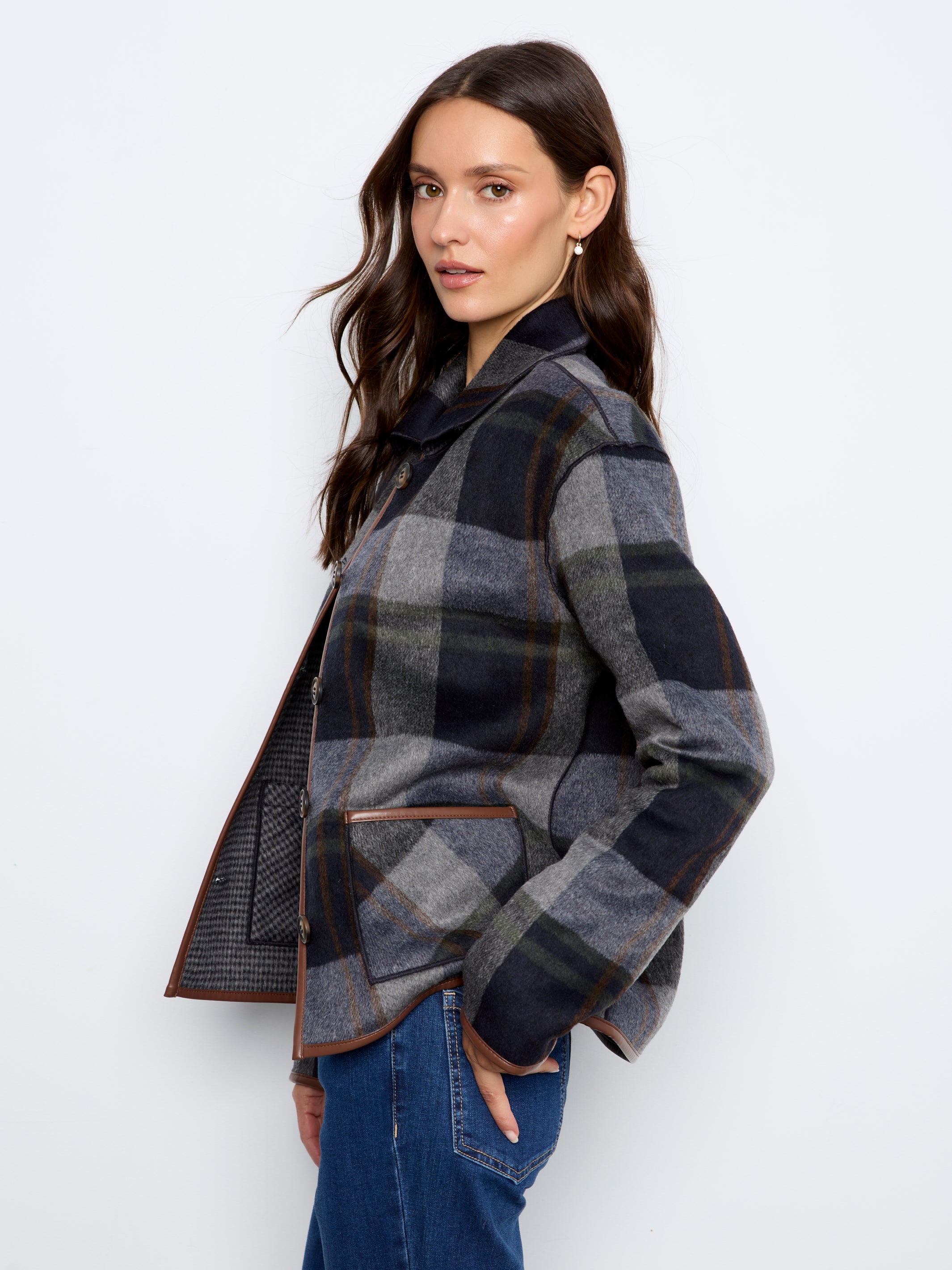 Veste réversible à carreaux