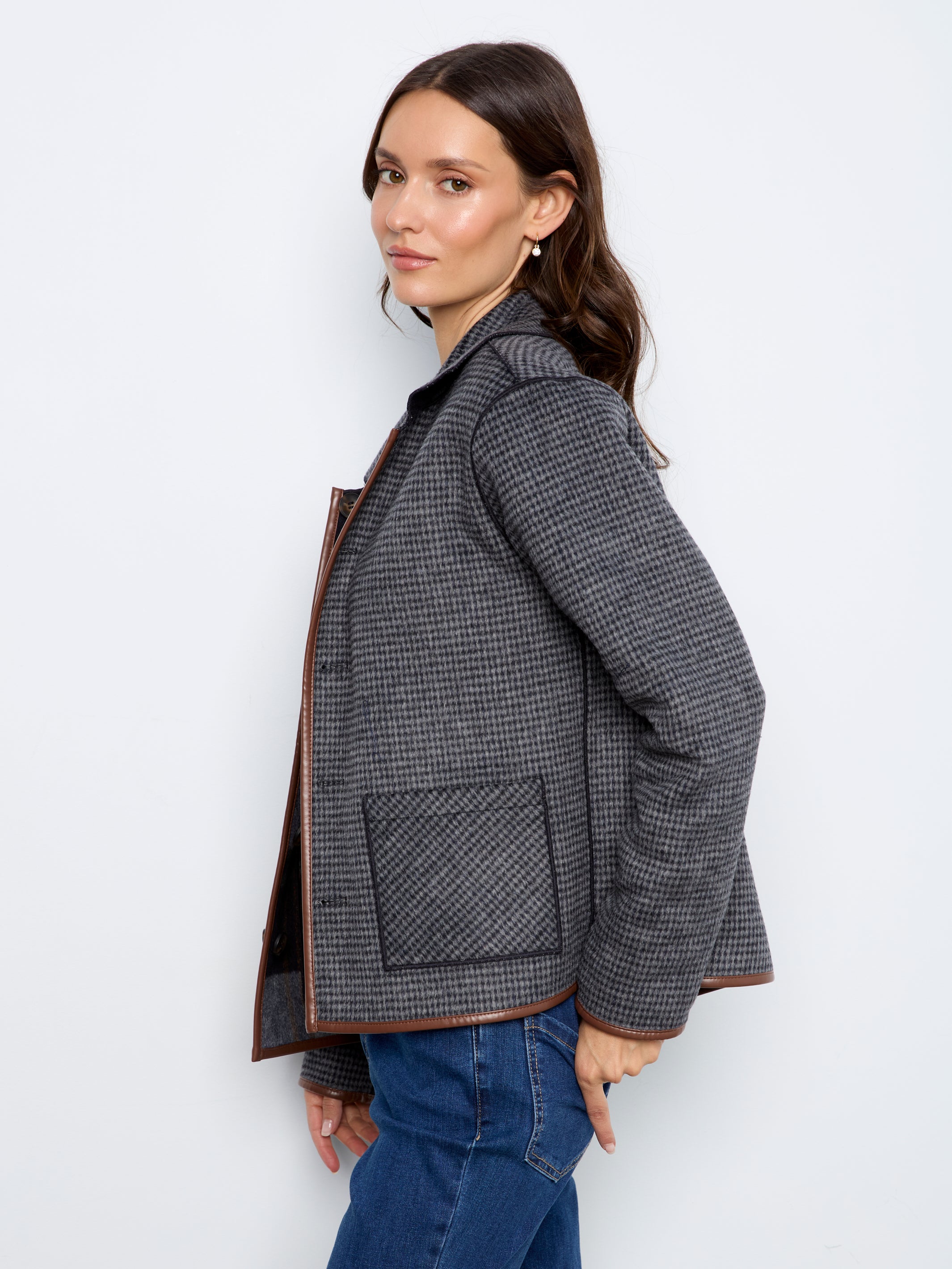 Veste réversible à carreaux