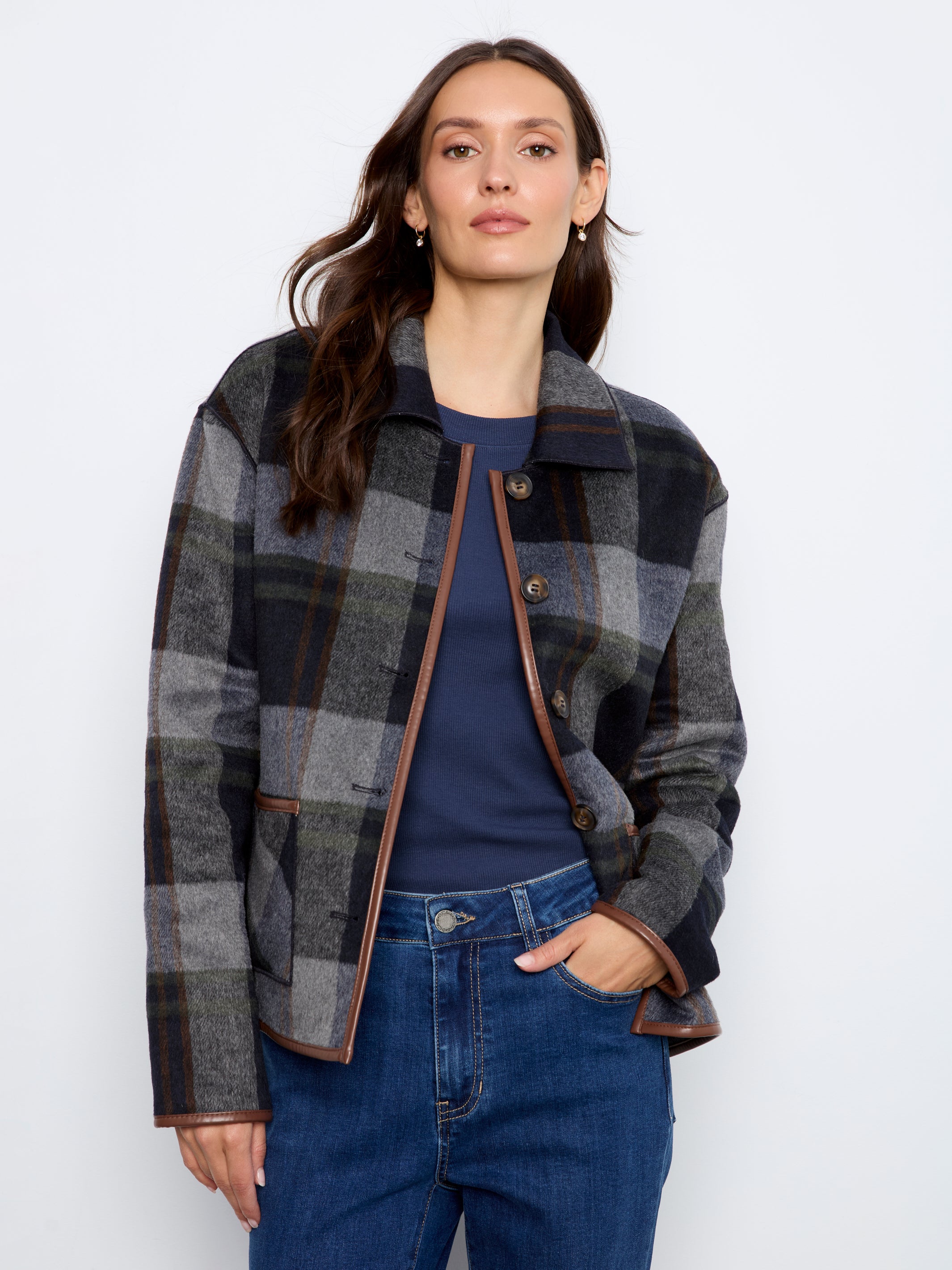Veste réversible à carreaux