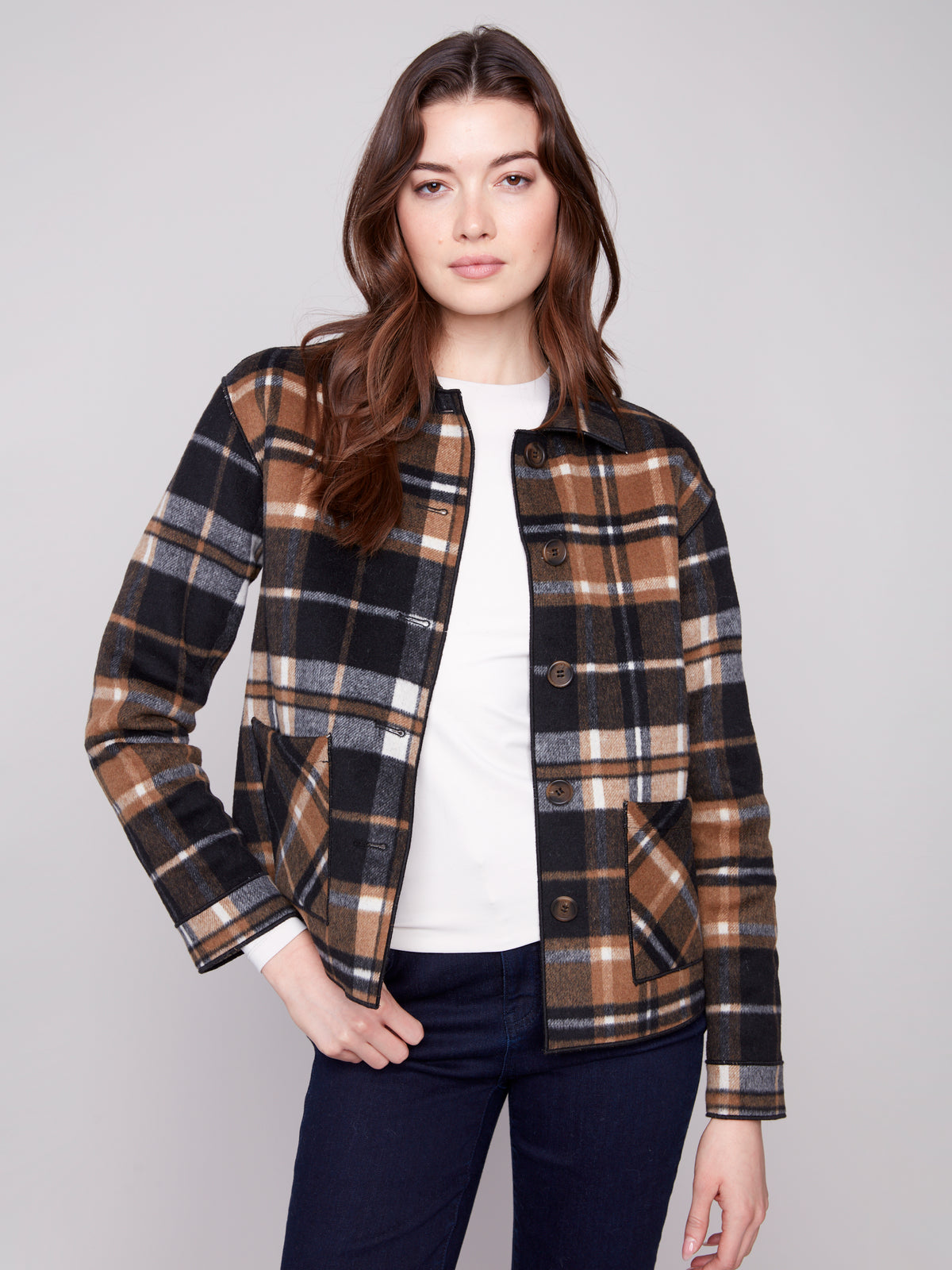 CB Veste à carreaux réversible