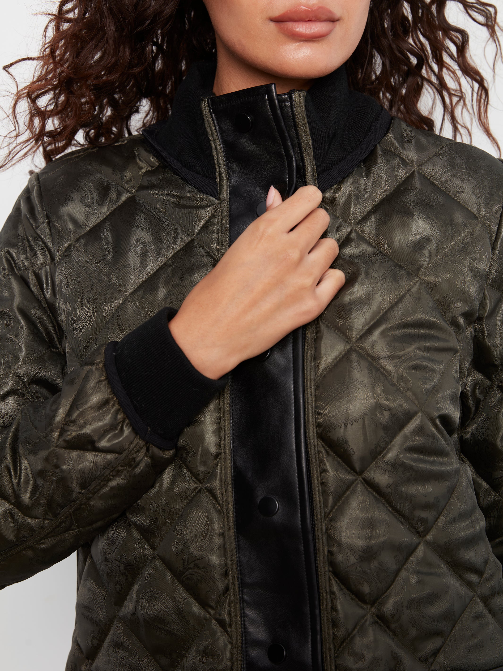 Manteau matelassé long vert épinette