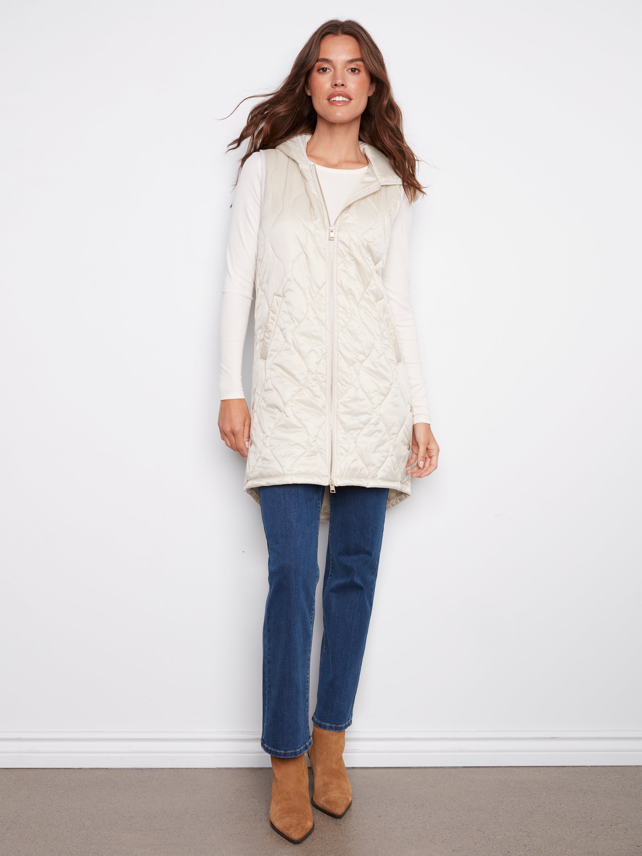 Veste longue nacrée