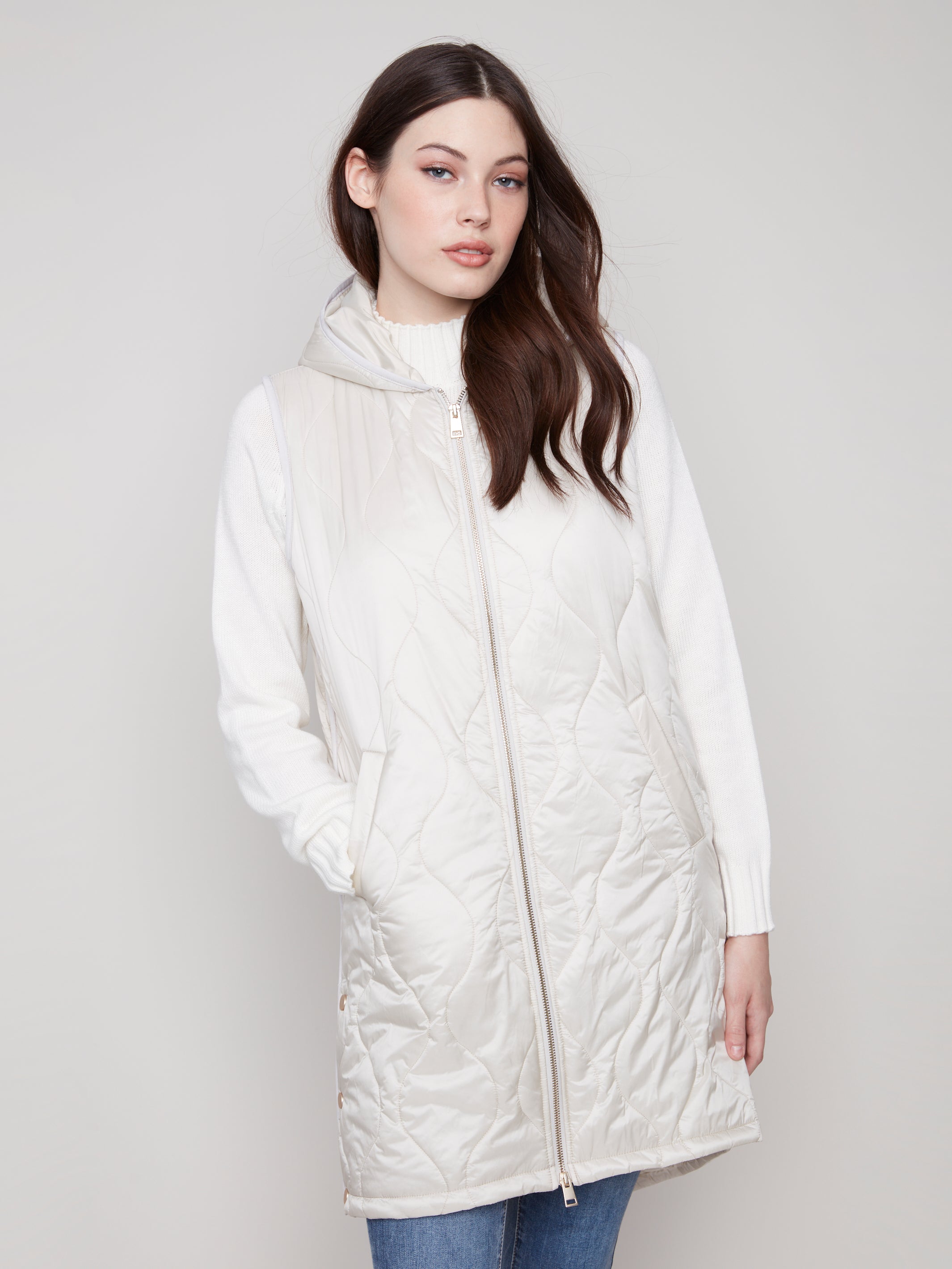 Veste longue nacrée