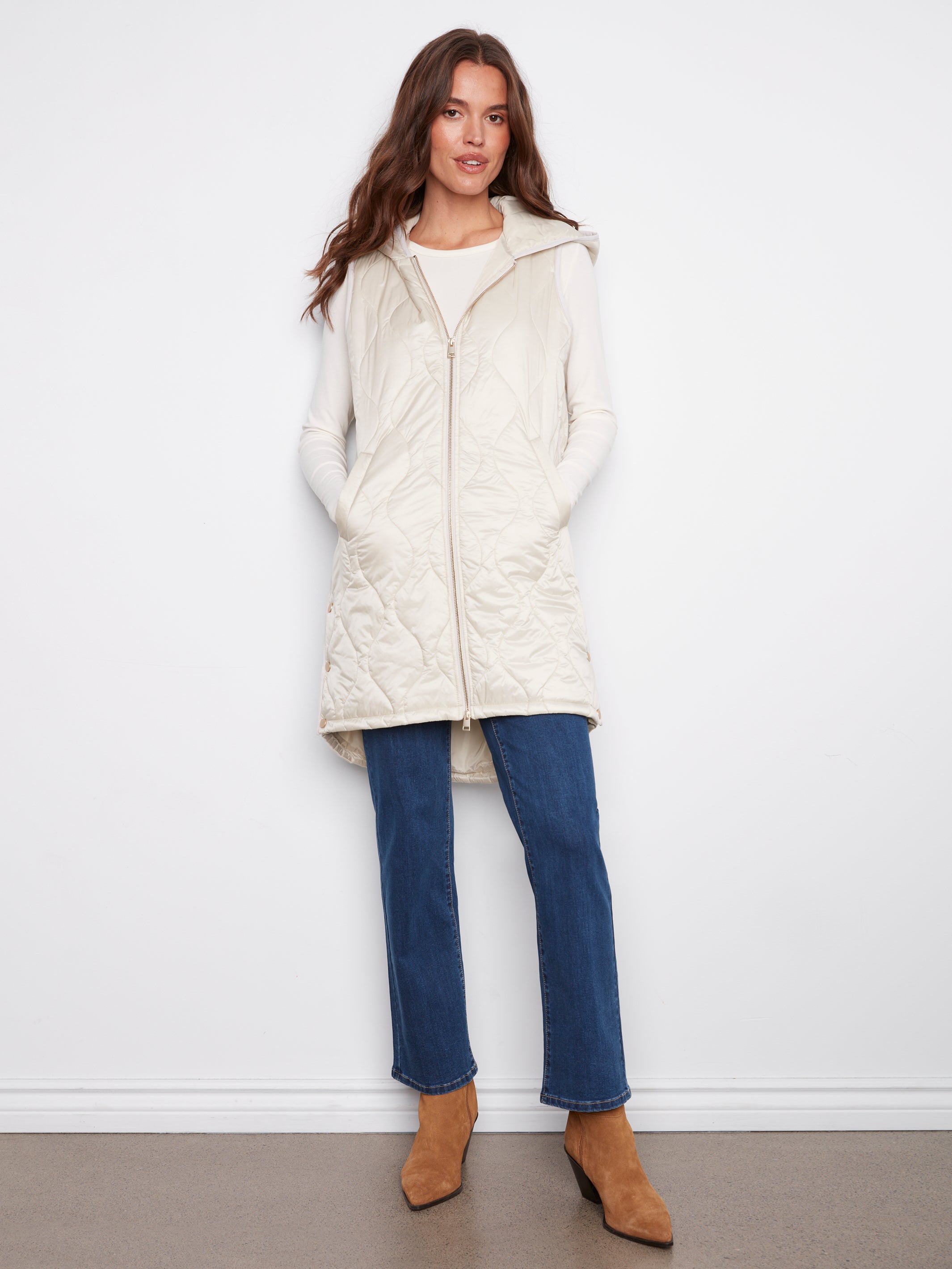 Veste longue nacrée