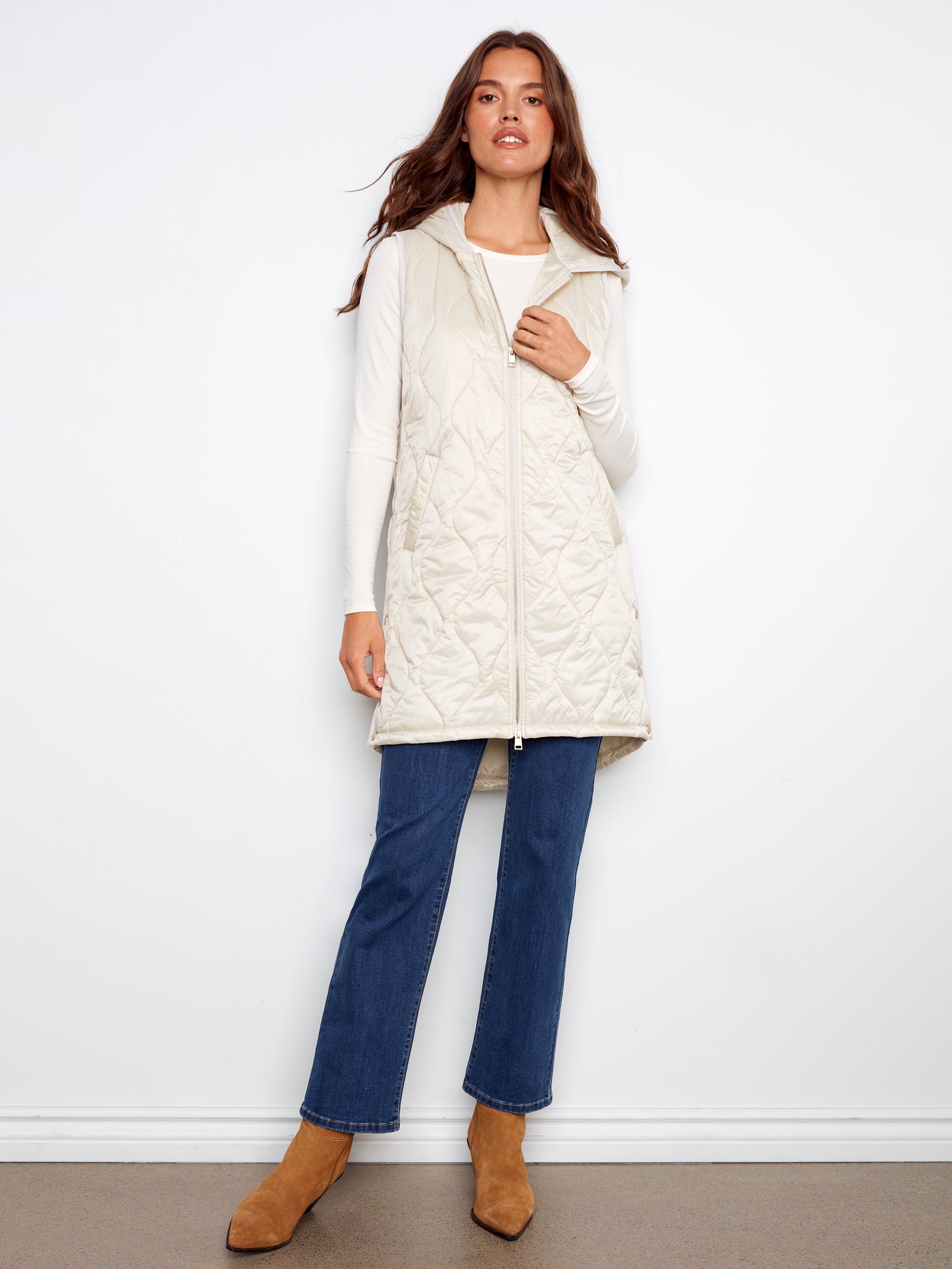 Veste longue nacrée