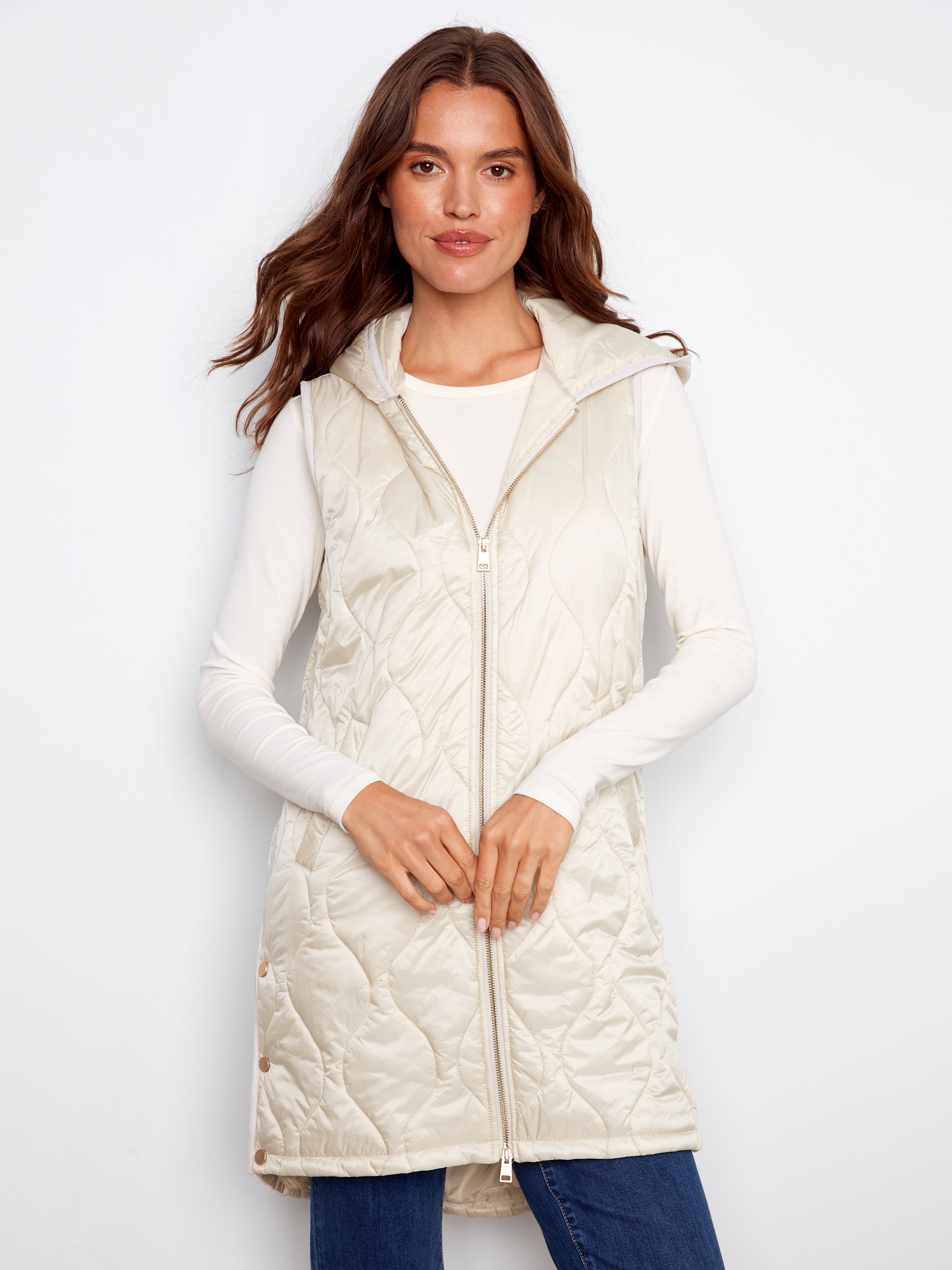 Veste longue nacrée