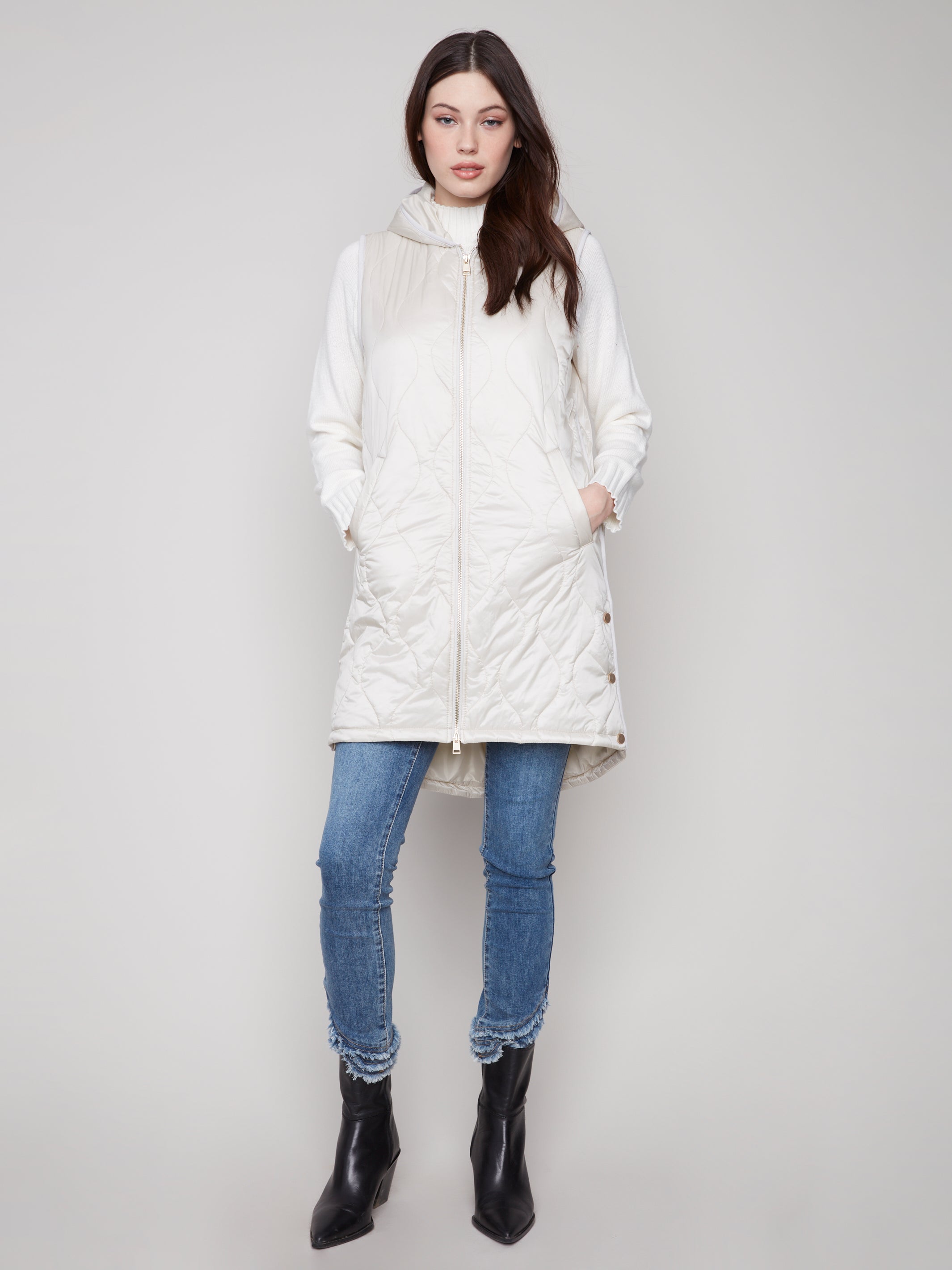 Veste longue nacrée