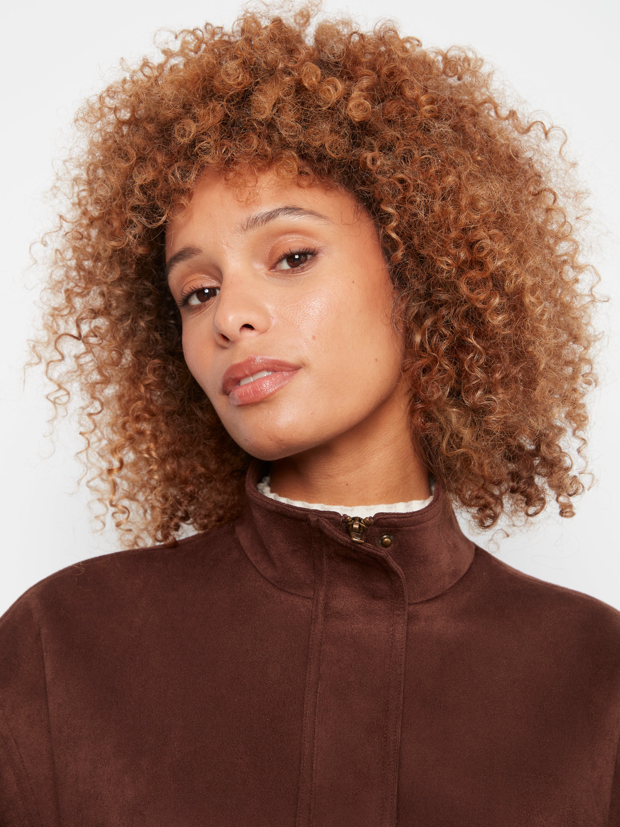 Blouson bomber en fausse suède