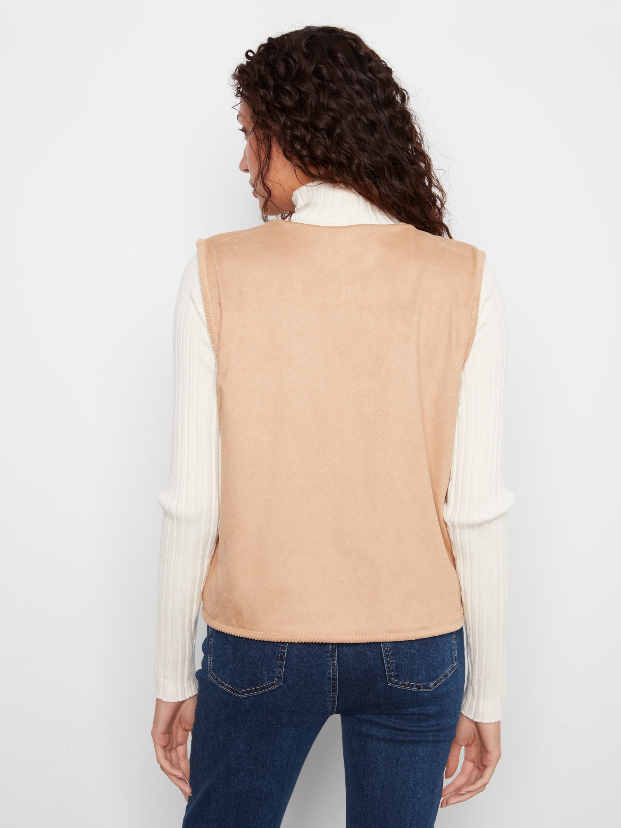 Veste sans manches réversible brodée
