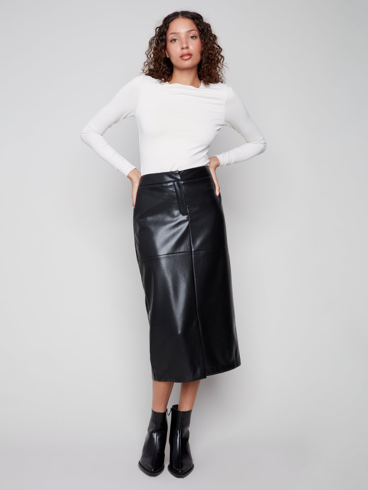 CB Jupe midi en simili-cuir