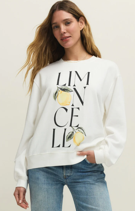 Chandail Molleton Boyfriend Limoncello - Sea Salt