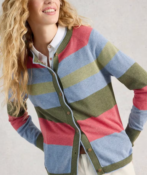 White Stuff Lulu - Cardigan Rayé vert multicolore