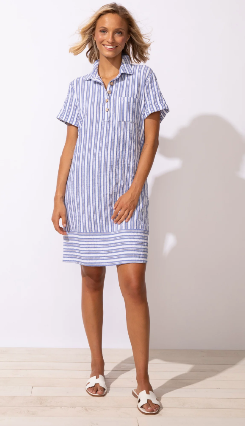 Escape - Robe Chemise Marina - Blue