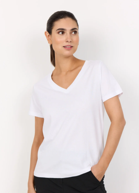 S25690 - T-shirt col en V | Blanc