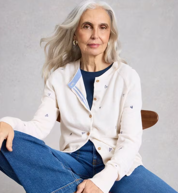 White Stuff | Cardigan brodé Lulu 445403 | Couleur Ivory Multi