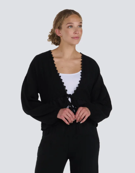 Cardigan gaufré 6620 | Noir