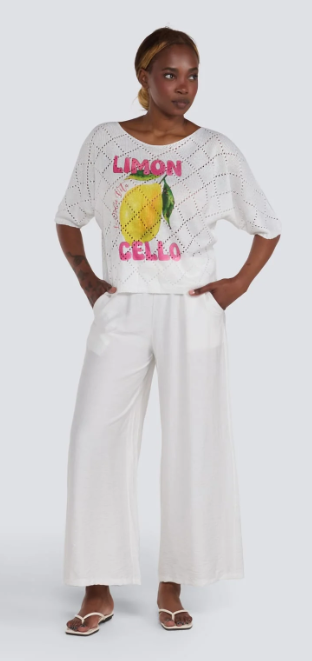 Jessica Laura | Pantalon décontracté à cordon 92807 | Blanc