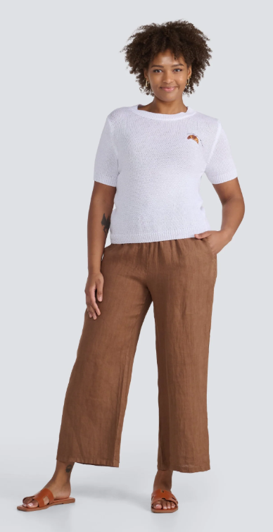Jessica Laura | Pantalon en lin D8501 | Tabac