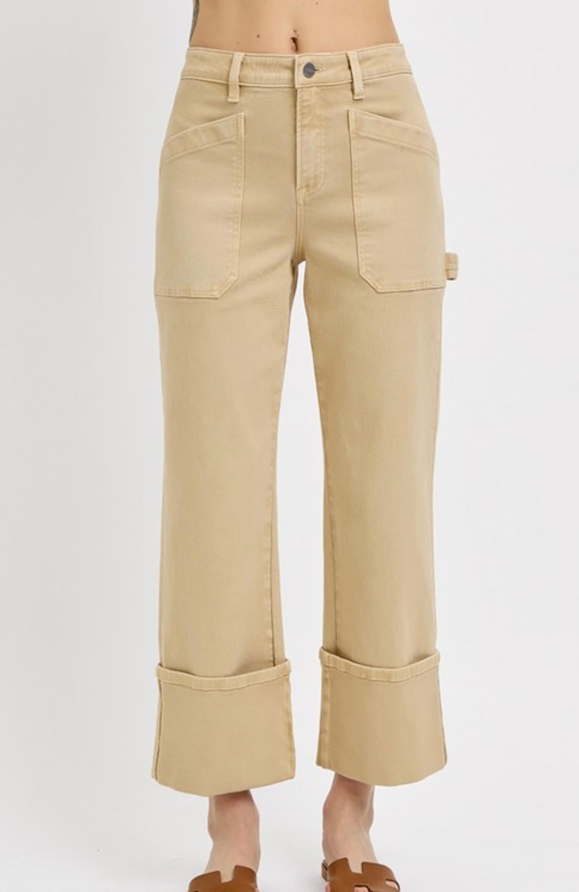 Risen Jeans taille haute, jambe large avec coffre