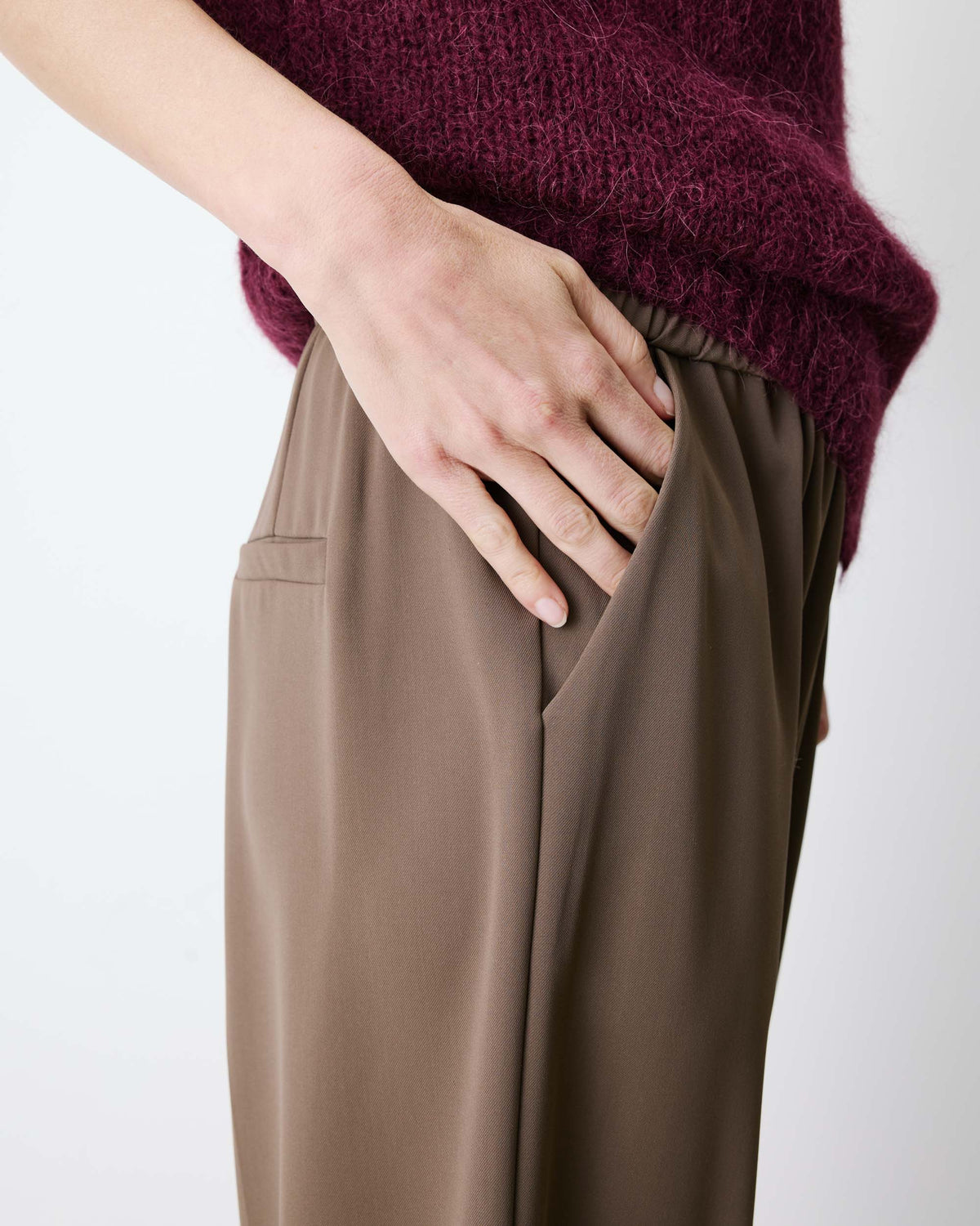 Pantalon fluide Noblesse couleur taupe