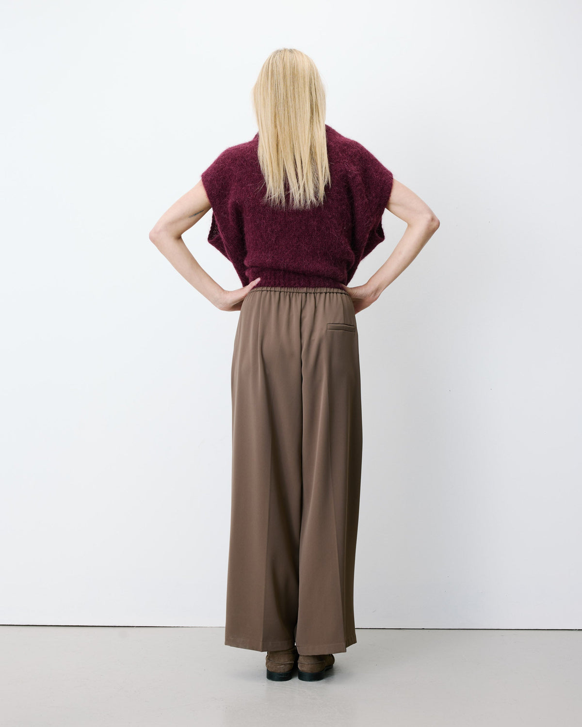 Pantalon fluide Noblesse couleur taupe