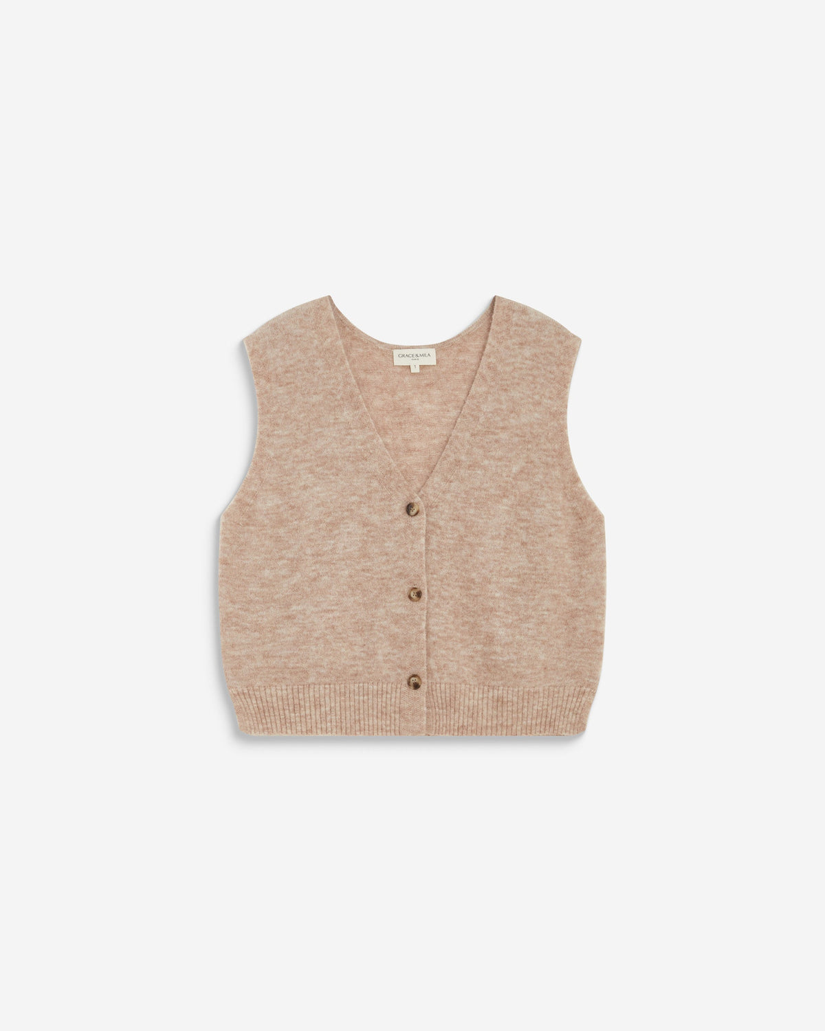 Camisole boutonnée à col en V Nars couleur beige