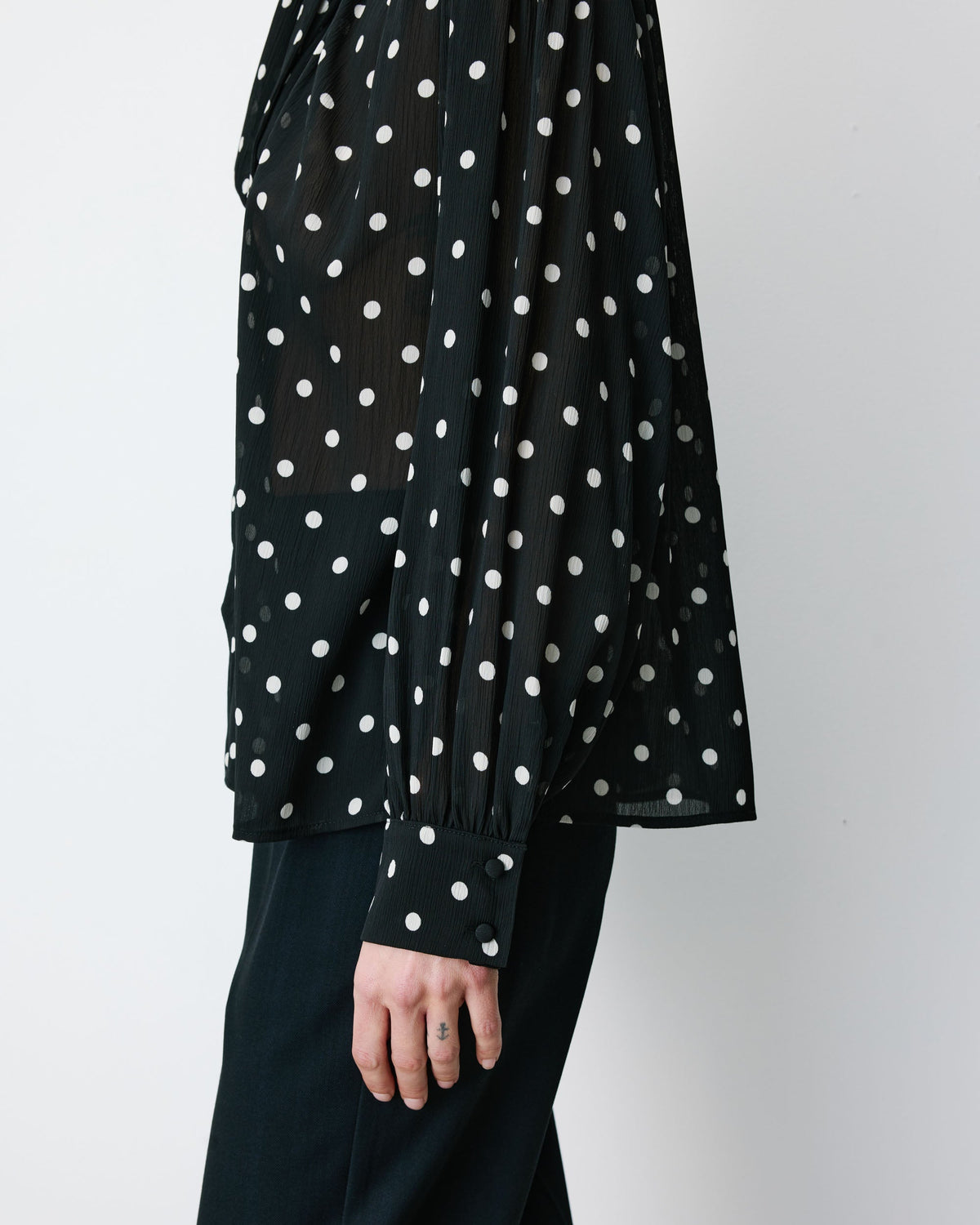 Chemisier noir à pois Angelica